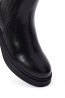 Women's Black Leather Chelsea Boot | Derimod