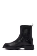 Women's Black Leather Chelsea Boot | Derimod