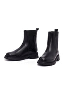 Women's Black Leather Chelsea Boot | Derimod