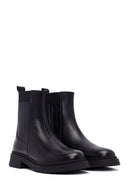 Women's Black Leather Chelsea Boot | Derimod