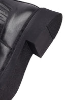 Women's Black Leather Chelsea Boot | Derimod