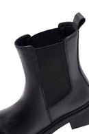 Women's Black Thick Heeled Leather Chelsea Boot | Derimod