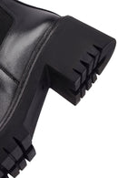 Women's Black Thick Heeled Leather Chelsea Boot | Derimod