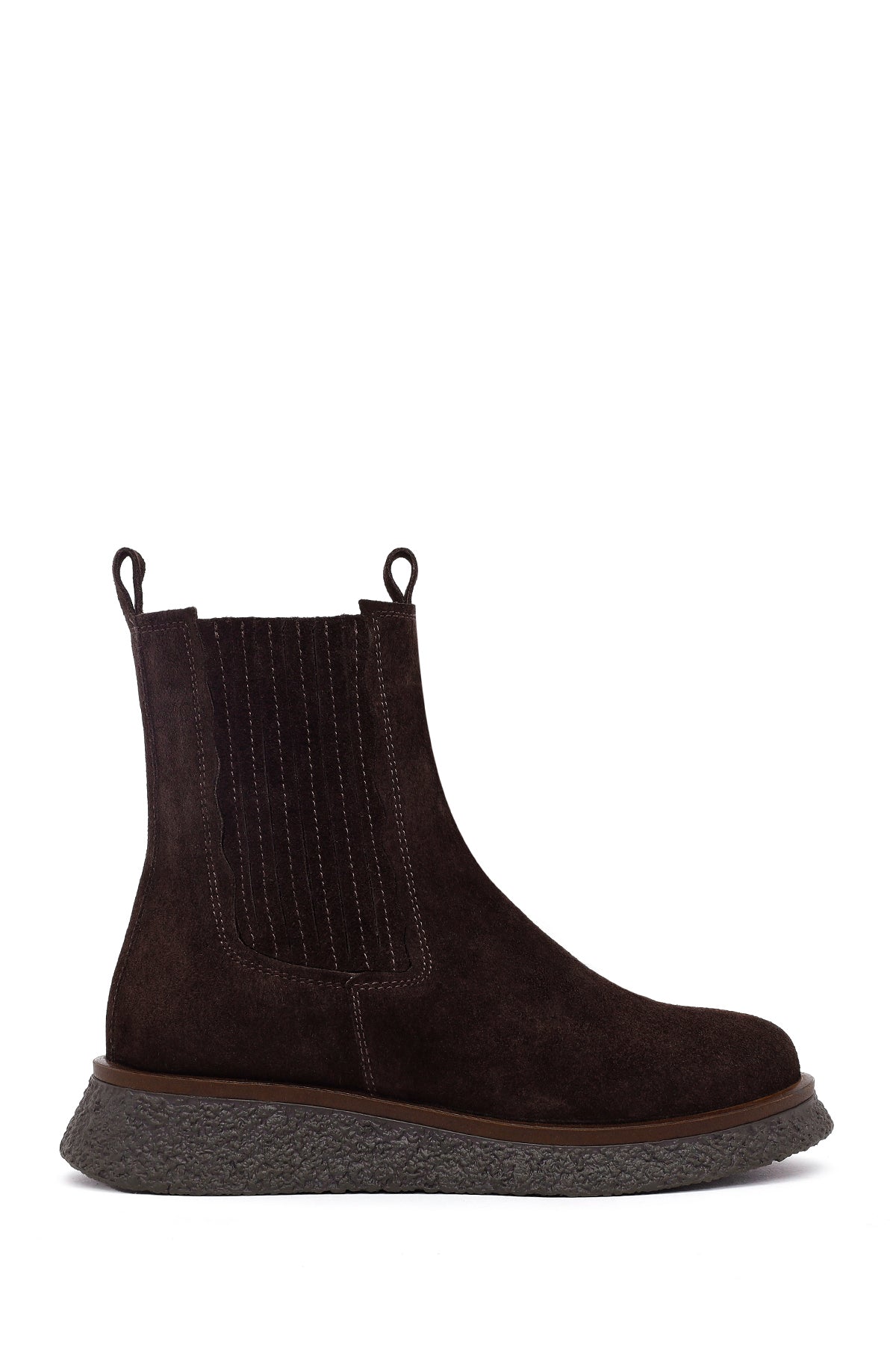 Kadın Kahverengi Kalın Tabanlı Süet Deri Chelsea Bot 25WFD511410 | Derimod