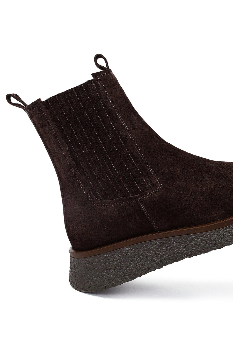 Women's Brown Thick-Soled Suede Leather Chelsea Boot