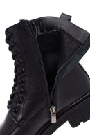 Women's Black Zippered Thick-Soled Leather Ankle Boots | Derimod