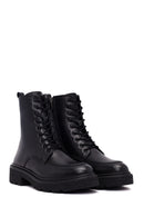 Women's Black Zippered Thick-Soled Leather Ankle Boots | Derimod