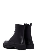 Women's Black Zippered Thick-Soled Leather Ankle Boots | Derimod