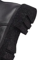 Women's Black Zippered Thick-Soled Leather Ankle Boots | Derimod