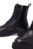 Women's Black Zippered Thick-Soled Leather Ankle Boots | Derimod