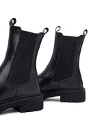 Kadın Siyah Kalın Tabanlı Deri Chelsea Bot | Derimod