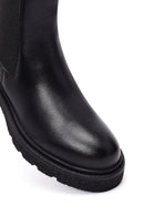 Kadın Siyah Kalın Tabanlı Deri Chelsea Bot | Derimod