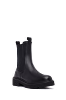 Kadın Siyah Kalın Tabanlı Deri Chelsea Bot | Derimod