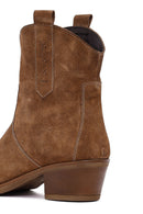 Kadın Camel Kısa Kalın Topuklu Süet Deri Kovboy Bot | Derimod