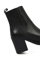 Kadın Siyah Fermuarlı Kalın Topuklu Deri Bot | Derimod