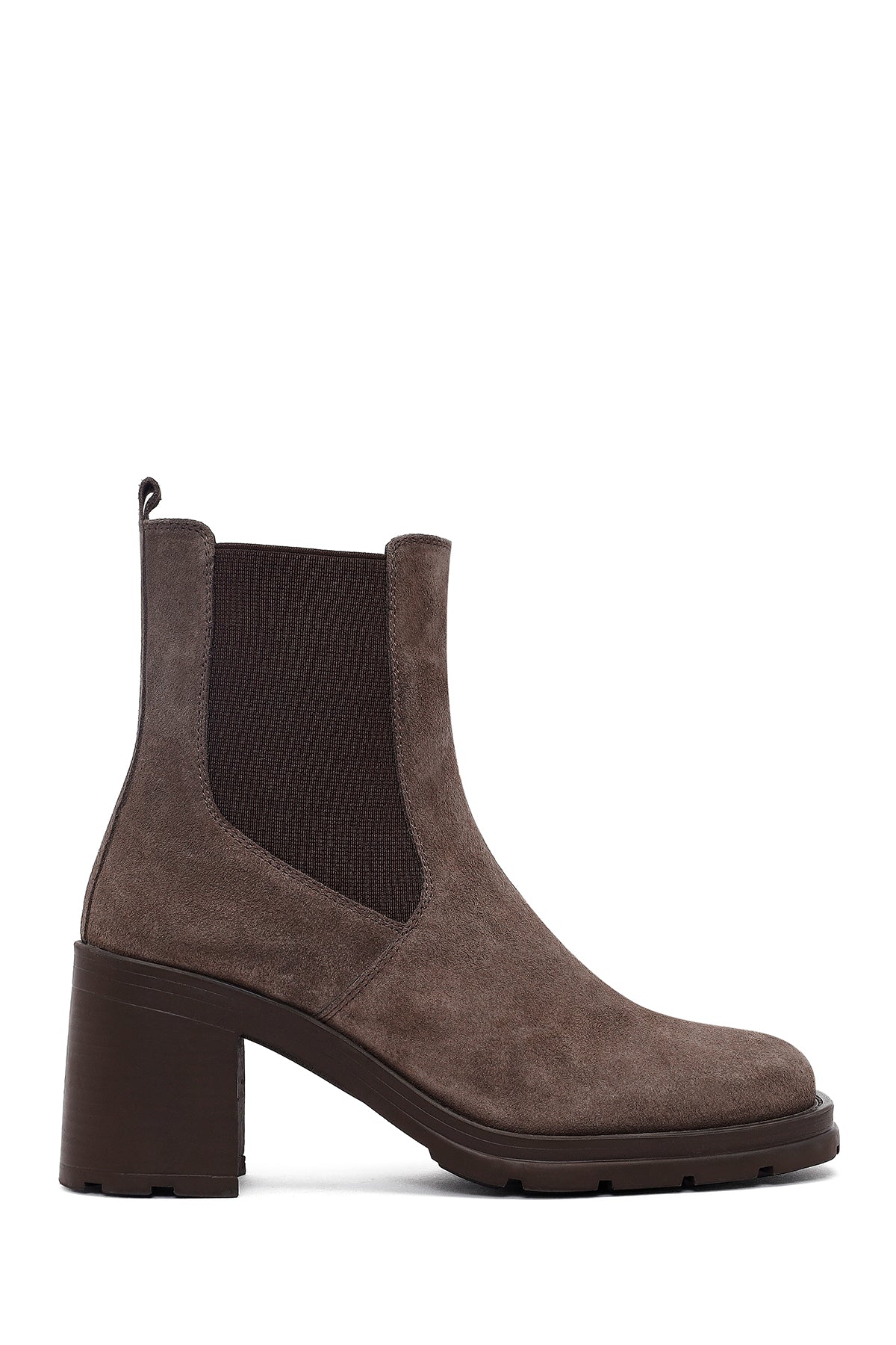 Woman Mink Suede Chunky Heel with Zipper Leather Boat 25WFD512110 | Derimod
