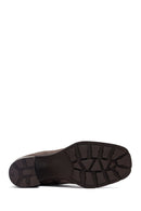 Woman Mink Suede Chunky Heel with Zipper Leather Boat | Derimod