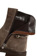 Kadın Vizon Fermuarlı Tokalı Süet Deri Bot | Derimod