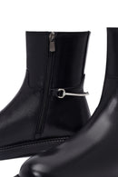 Kadın Siyah Fermuarlı Deri Bot | Derimod