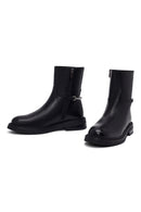 Kadın Siyah Fermuarlı Deri Bot | Derimod