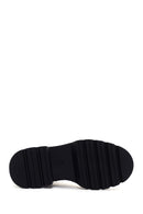 Woman Black Zippered Thick Sole Leather Postal Boots | Derimod