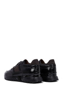 Men's Black Lace-Up Thick-Soled Leather Casual Sneakers | Derimod