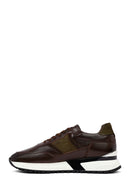 Men's Brown Lace-Up Thick-Soled Leather Casual Sneaker | Derimod