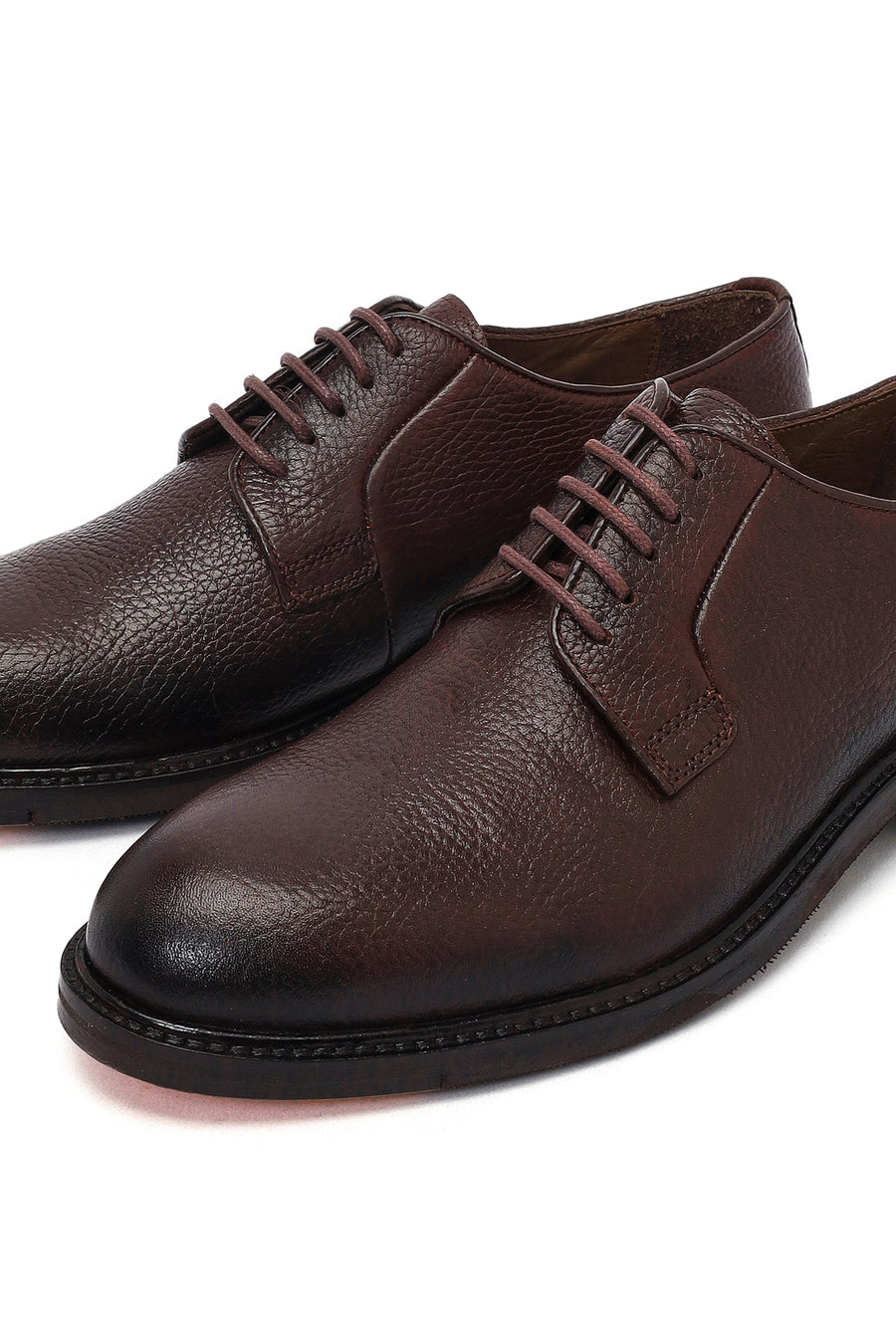 Men's Brown Lace-Up Leather Classic Shoes
