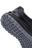 Men's Black Lace-Up Thick-Soled Leather Casual Sneakers | Derimod