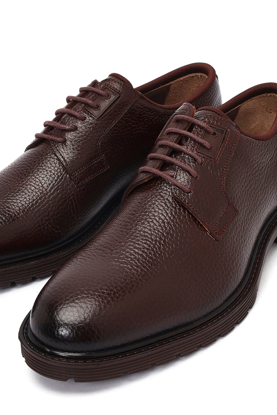 Men's Brown Lace-Up Leather Classic Shoes