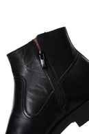 Men's Black Zippered Leather Classic Boat | Derimod