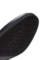 Men's Black Zippered Leather Classic Boat | Derimod