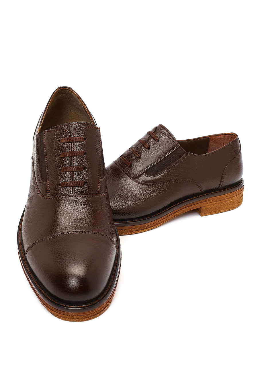 Men's Brown Lace Up Leather Casual Shoes