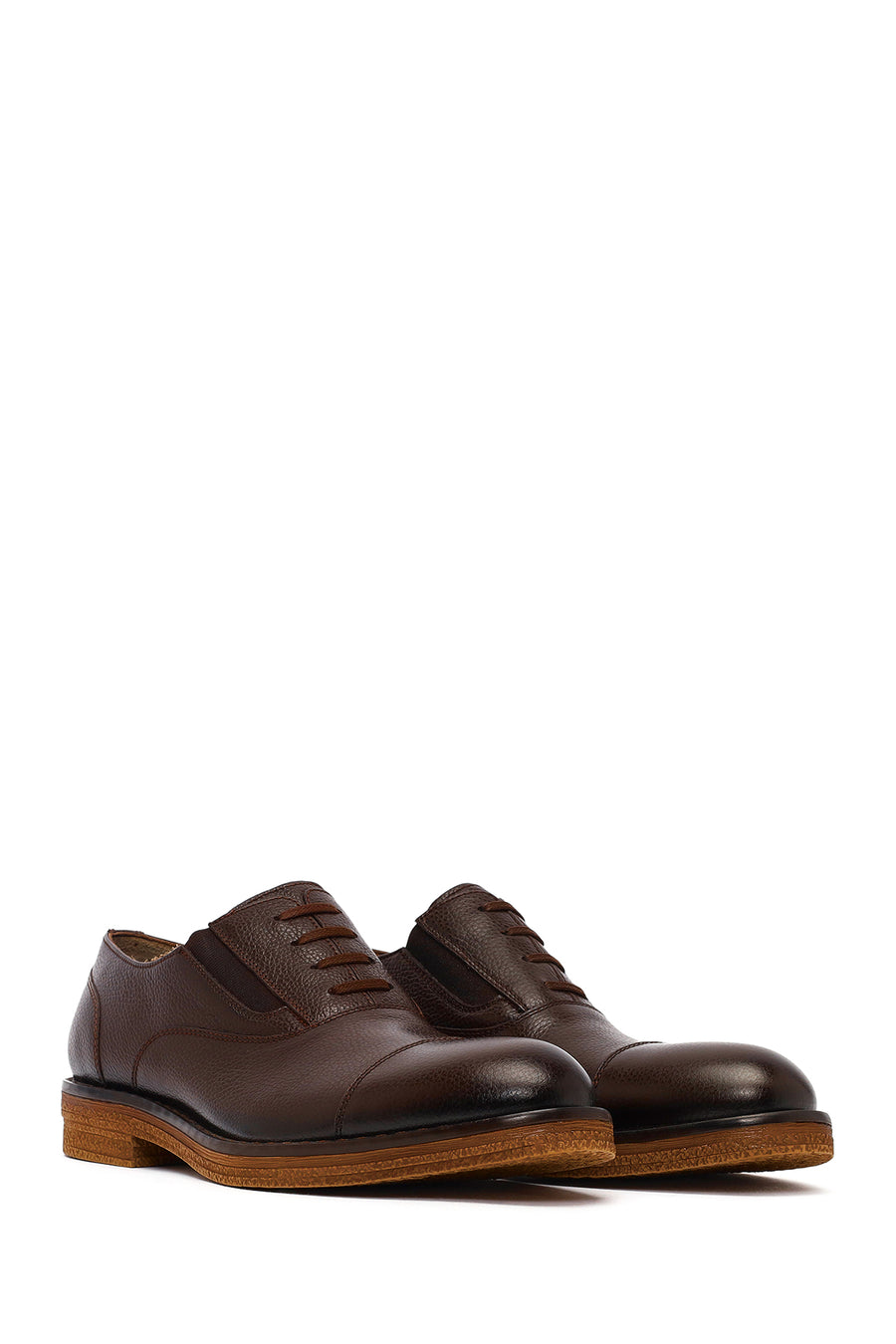 Men's Brown Lace Up Leather Casual Shoes