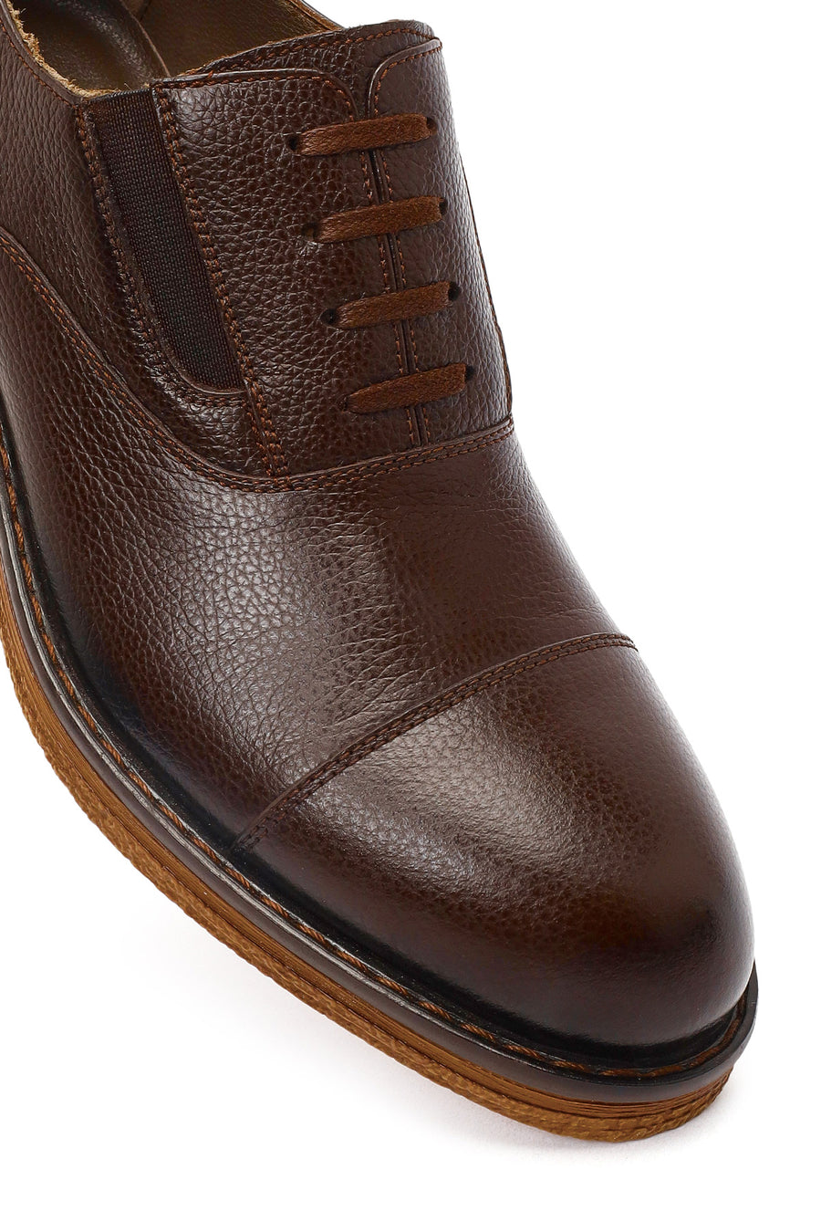 Men's Brown Lace Up Leather Casual Shoes