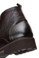 Men's Brown Lace-Up Leather Zippered Casual Boots | Derimod