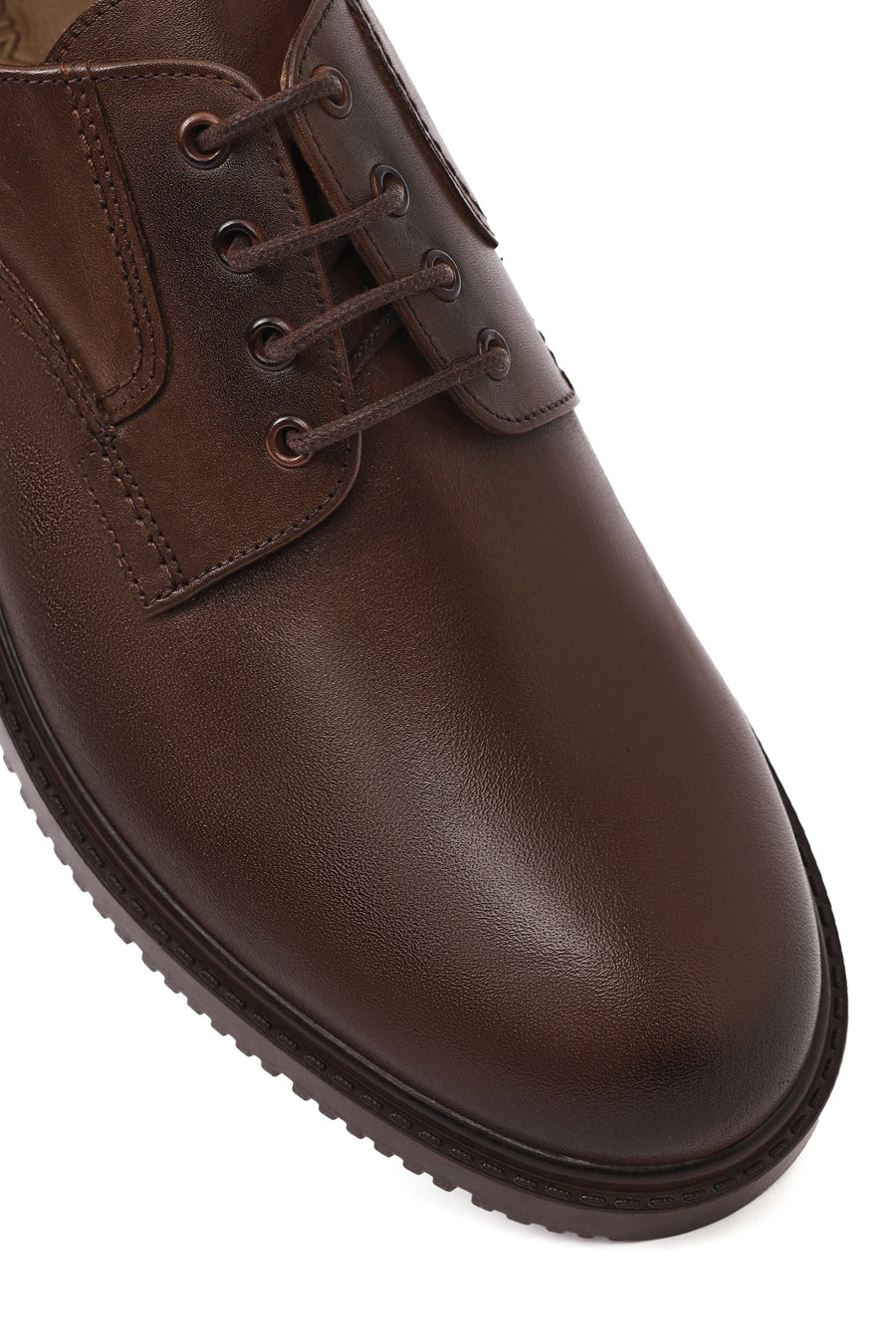 Men's Brown Lace-Up Leather Casual Shoes