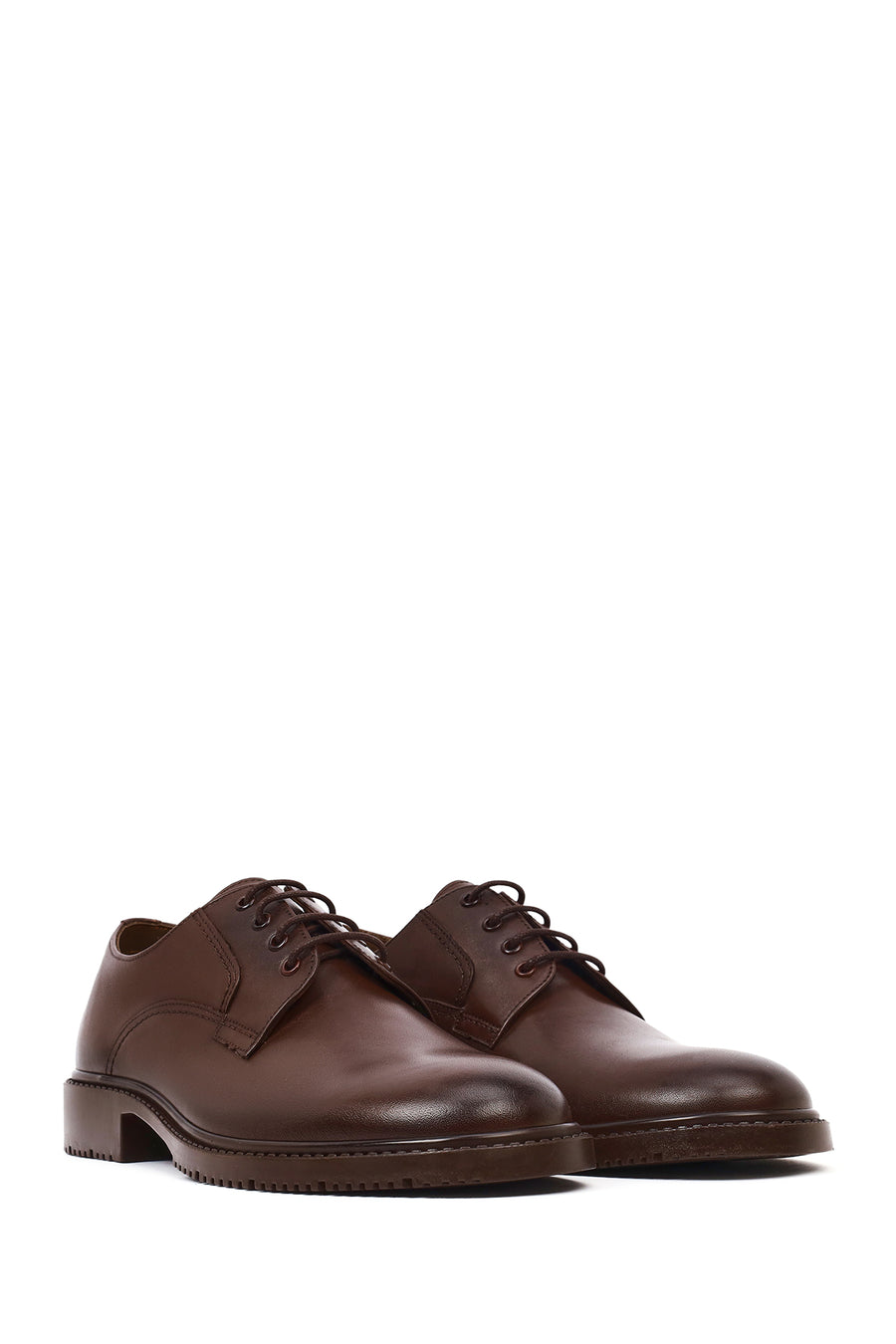 Men's Brown Lace-Up Leather Casual Shoes