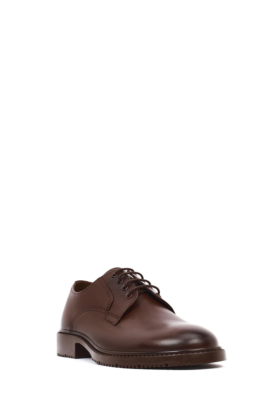 Men's Brown Lace-Up Leather Casual Shoes