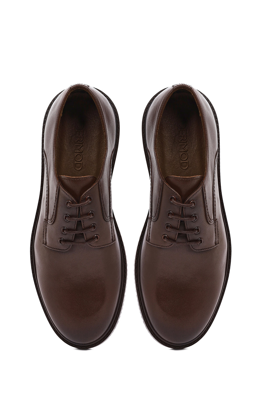 Men's Brown Lace-Up Leather Casual Shoes
