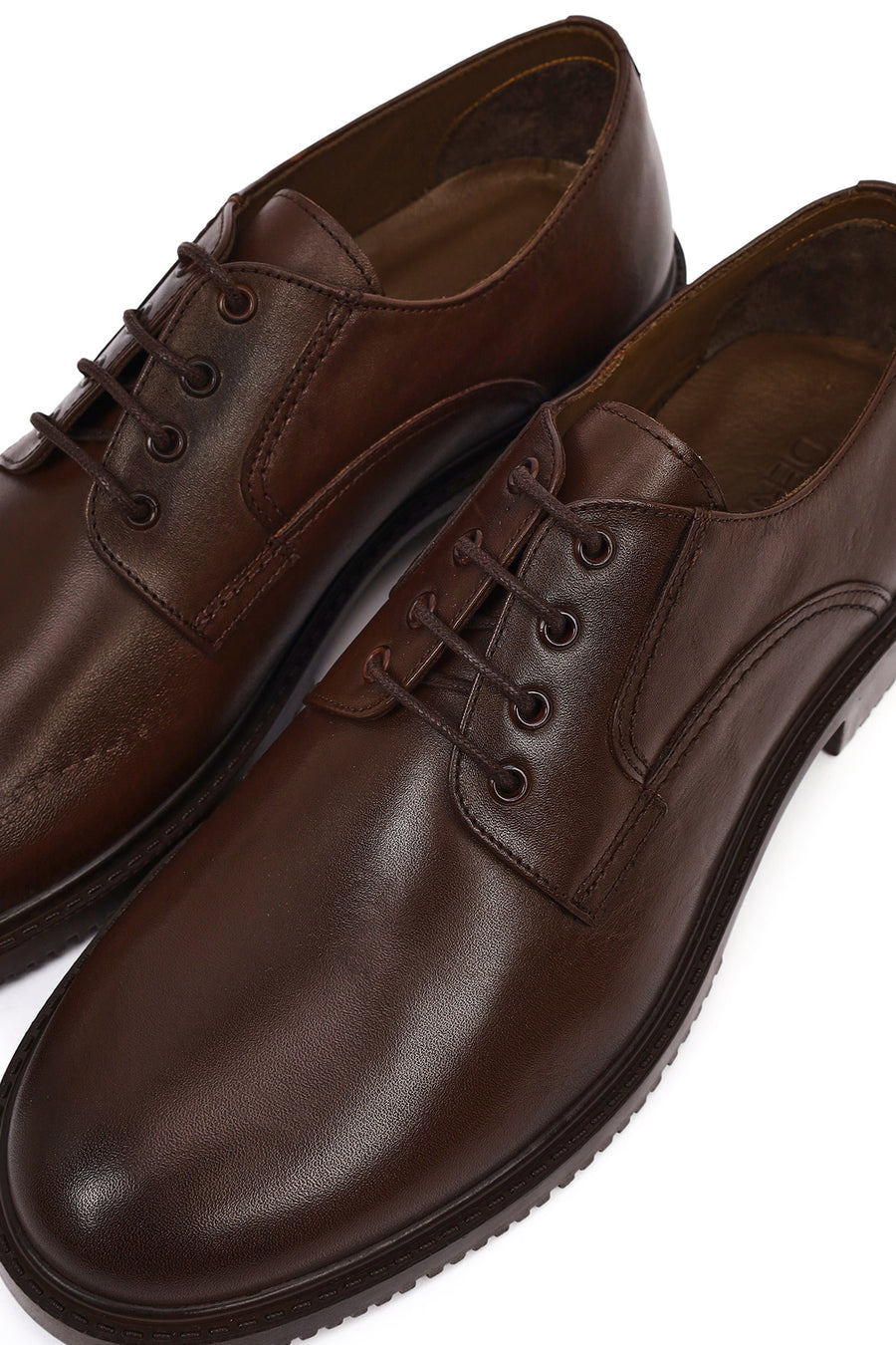 Men's Brown Lace-Up Leather Casual Shoes