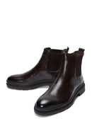 Male Brown Leather Casual Chelsea Boots | Derimod