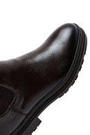 Male Brown Leather Casual Chelsea Boots | Derimod