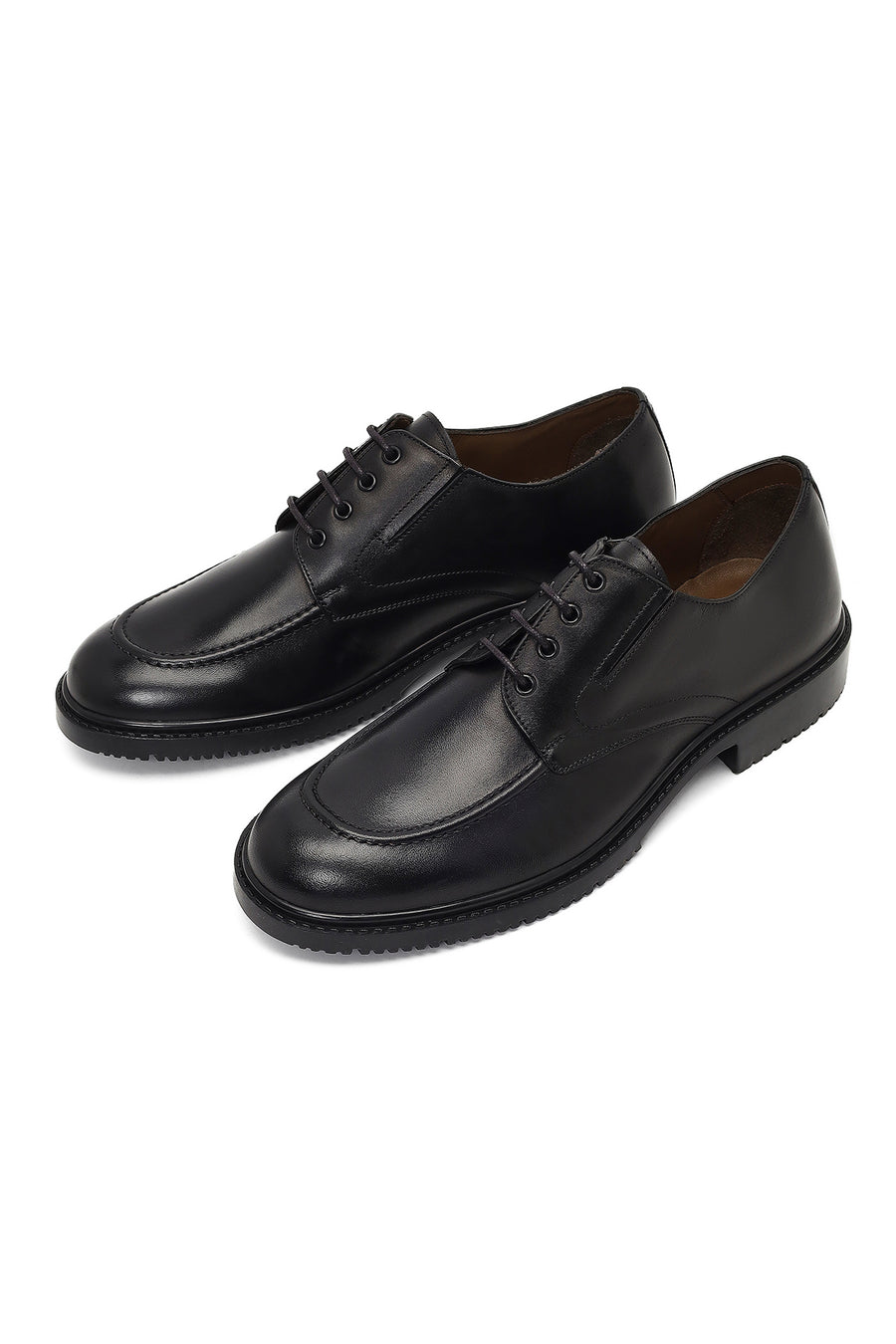 Men's Black Lace-up Leather Casual Shoes