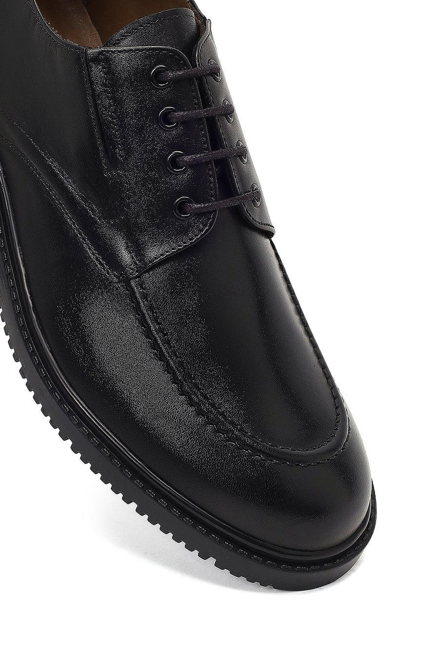 Men's Black Lace-up Leather Casual Shoes