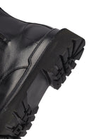 Men's Black Lace-Up Zipper Leather Casual Boots | Derimod