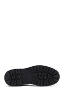 Men's Black Lace-Up Zipper Leather Casual Boots | Derimod