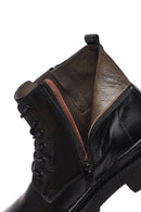 Men's Black Lace-Up Zipper Leather Casual Boots | Derimod