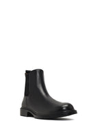 Men's Black Leather Chelsea Boot | Derimod