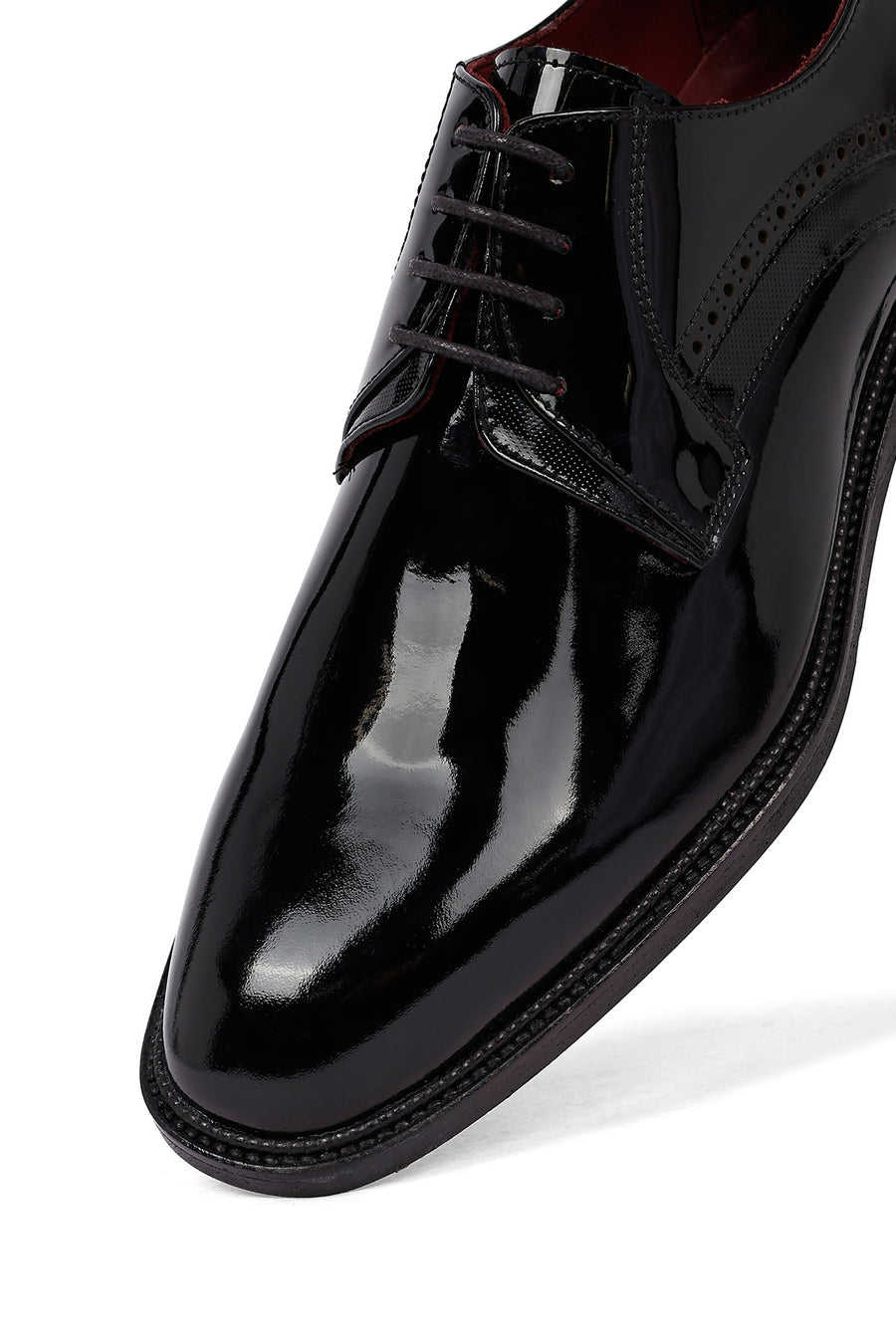 Men's Black Lace-up Patent Leather Classic Shoe